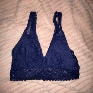 NWOT Aerie Navy Blue Lace V Neck Bralette